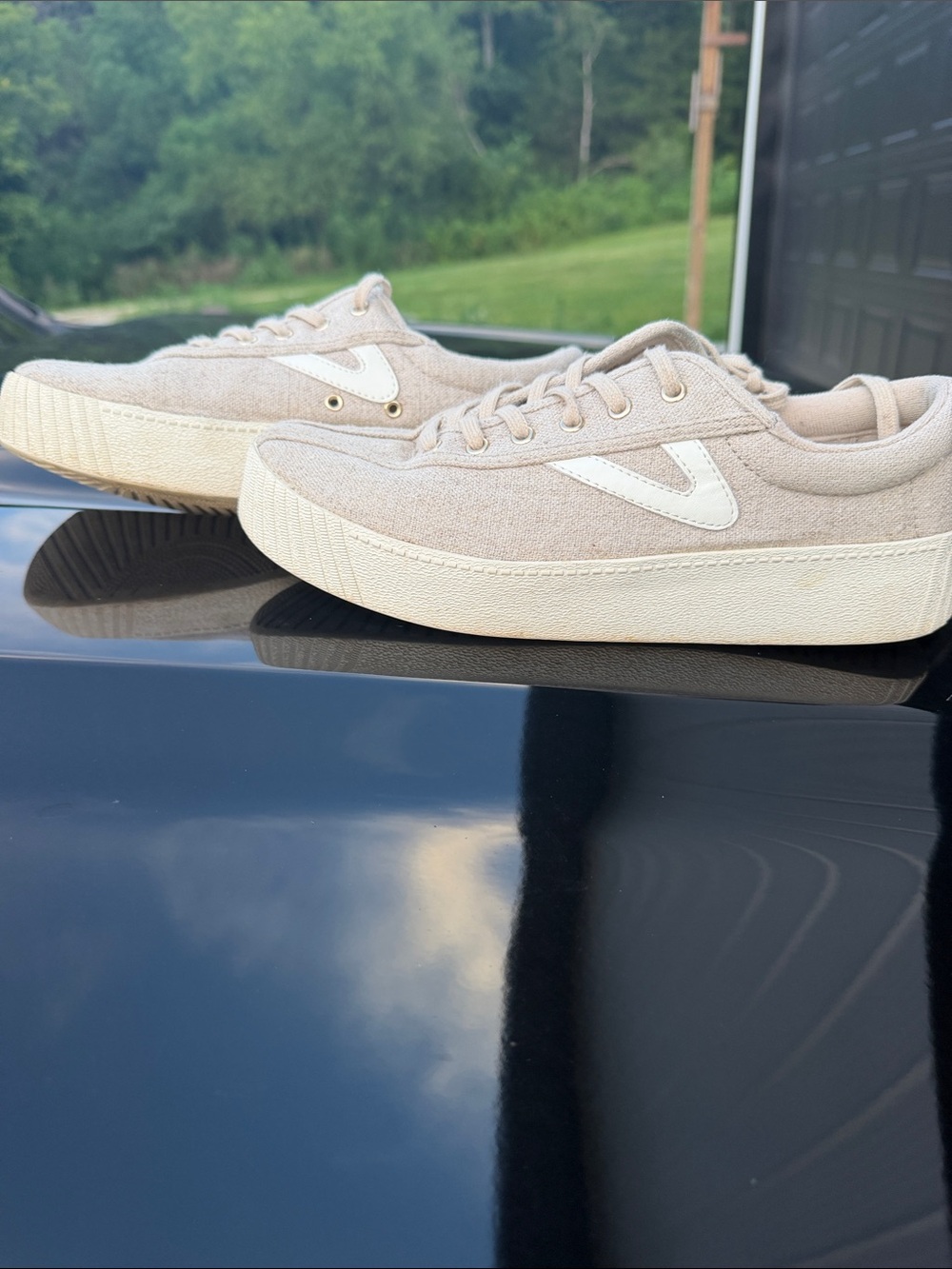 Reform Beige Canvas Sneakers - Cream/Beige
